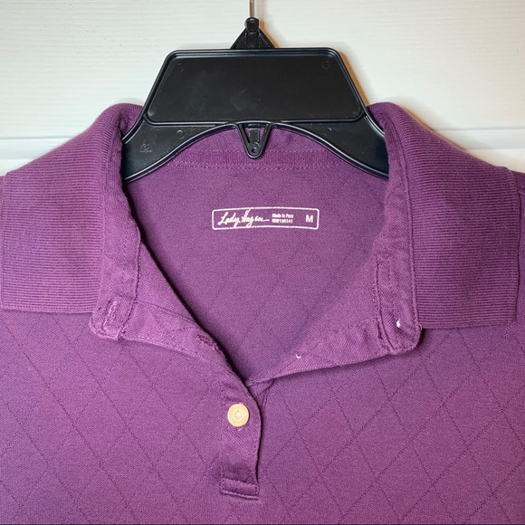 Lady Hagen Long Sleeved Polo in Plum-Size Medium - Picture 4 of 9